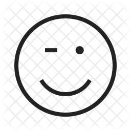 256x256 Winking Face Icon Of Line Style