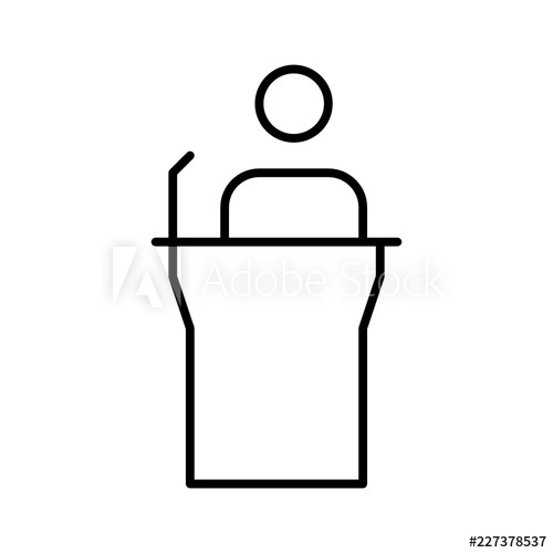 500x500 Facilitator Keynote Moderation Speaker Presentation Vector Icon