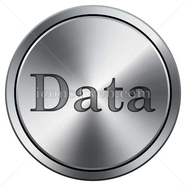 600x600 Data Icon Round Icon Imitating Metal Metallic Icons Data