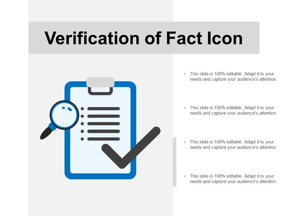 960x720 Verification Of Fact Icon Powerpoint Slide Template