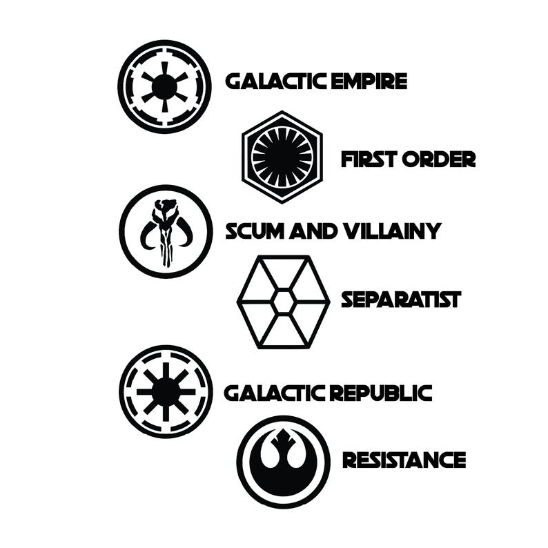 794x794 Star Wars Factions Icon Decals Resistance Scum And Villainy Etsy