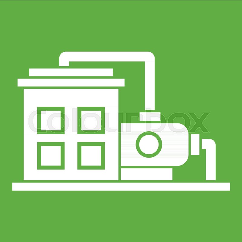 800x800 Factory Building Icon White Isolated Stock Vector Colourbox