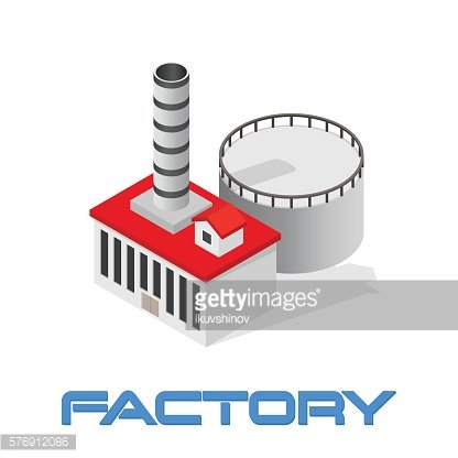 416x416 Vector Isometric Modern Industrial And Manufacturing Factory