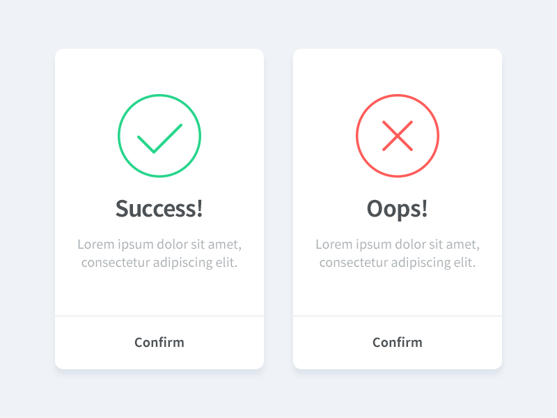 800x600 Success And Fail Icon With Modals
