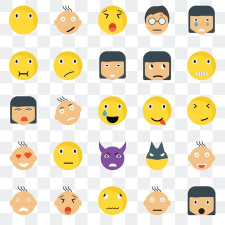 450x450 Set Of Transparent Icons Such As Surprised Smile, Faint Creepy