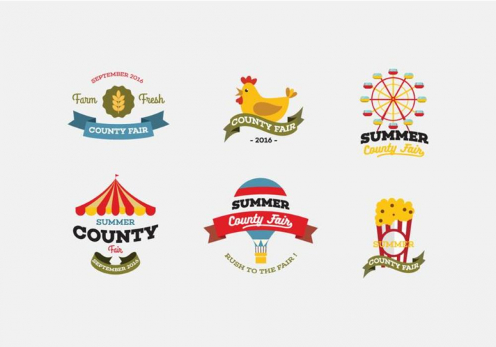 Vector County Fair Icon Set 720x504 Vector County Fair Icon Set