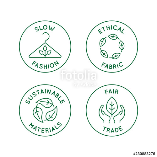 Vector Set Of Linear Icons And Badges Related To Slow Fashion 500x500 Vector Set Of Linear Icons And Badges Related To Slow Fashion