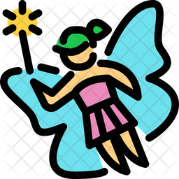 256x256 Fairy Icon Of Colored Outline Style