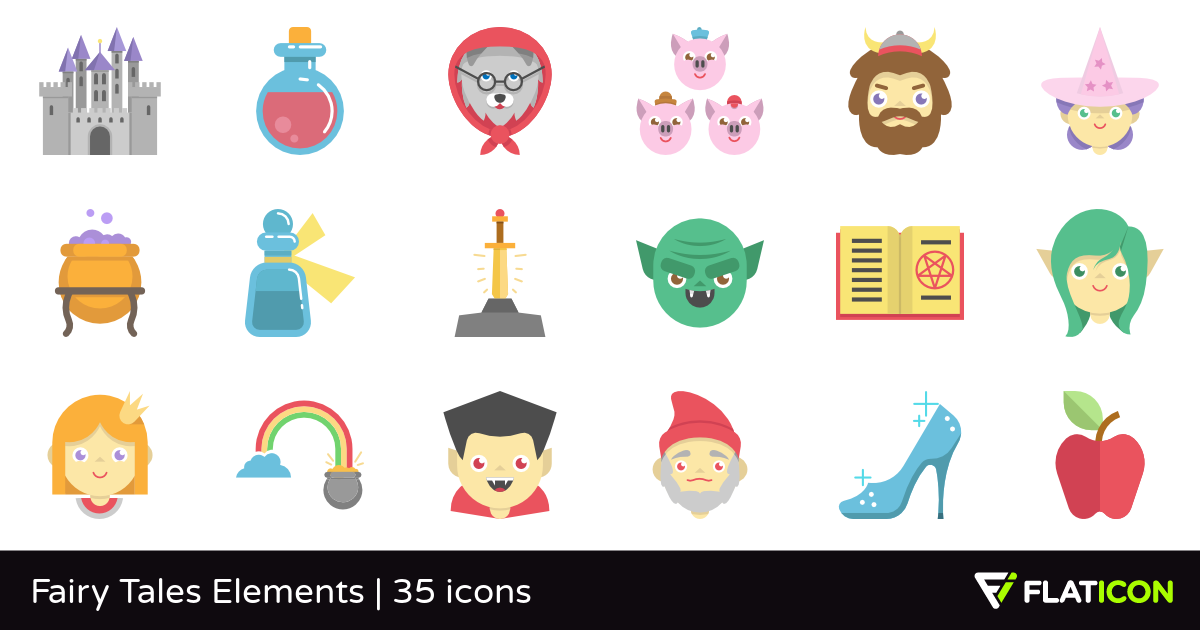 1200x630 Fairy Tales Elements Premium Icons