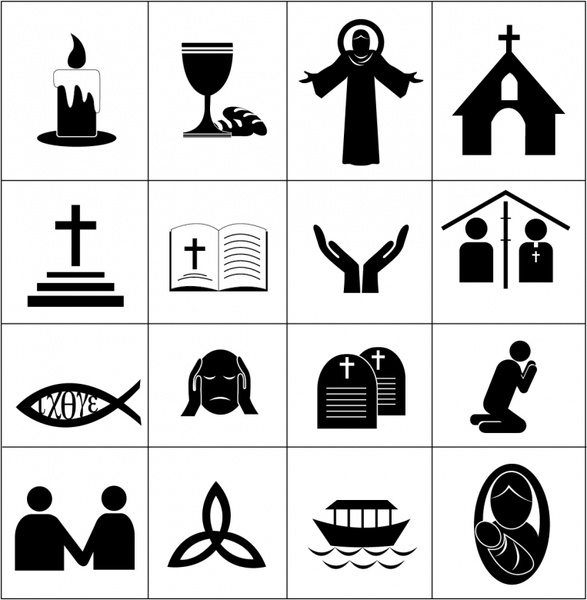 587x600 Black Christian Faith Icons Free Vector In Adobe Illustrator