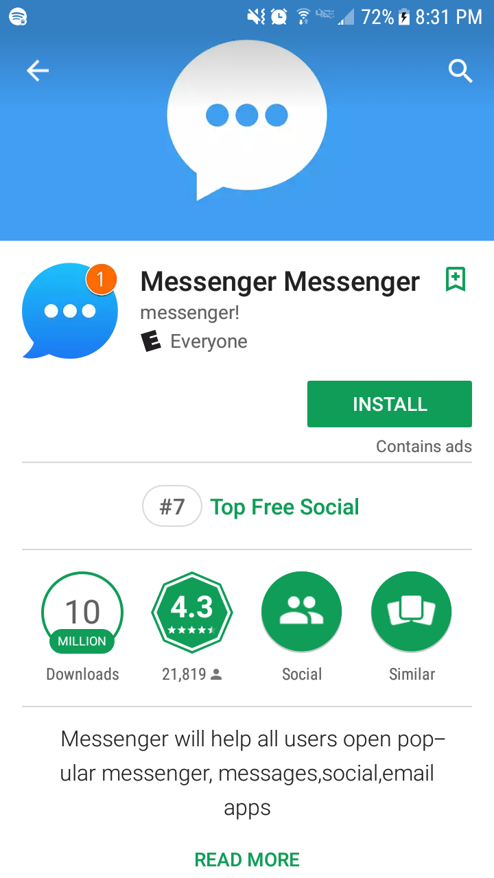 720x1280 Messenger App Has Fake Notification As Part Of The Icon