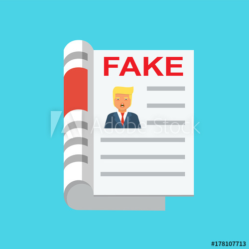 500x500 Fake News Flat Icon Vector