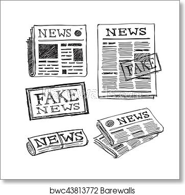362x382 Fake News Icon, Art Print Barewalls Posters Prints