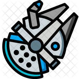 Millennium Falcon Icon Of Colored Outline Style 256x256 Millennium Falcon Icon Of Colored Outline Style