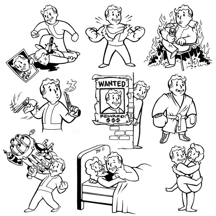 900x900 Vault Boy Icons Fallout Game Fallout Tattoo, Gamer Tattoos