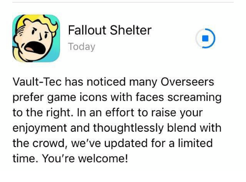 500x370 Fallout Shelter Today Vault Tec Has Noticed Many Overseers Prefer