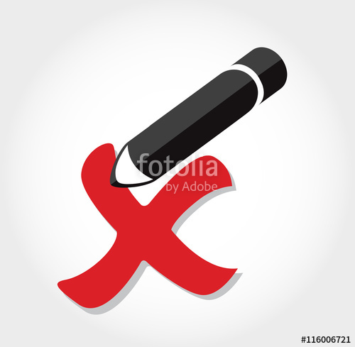 500x489 True False Icon Vector Pencil Writing True False Icon Stock
