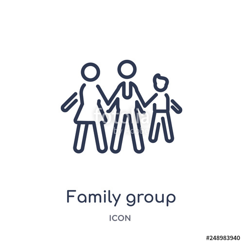 500x500 Family Group Icon From People Outline Collection Thin Line Family