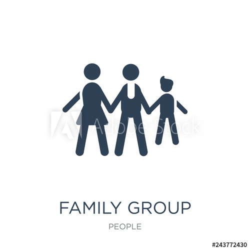 500x500 Family Group Icon Vector On White Background, Family Group Trendy