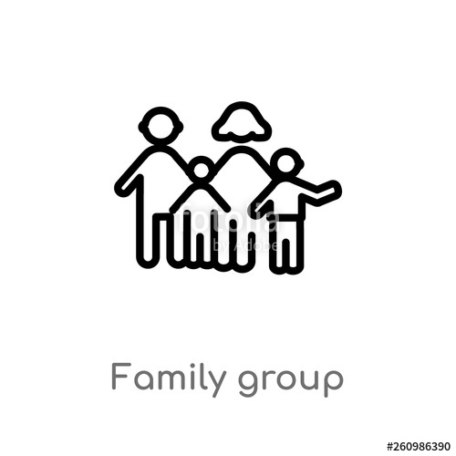 500x500 Outline Family Group Vector Icon Isolated Black Simple Line