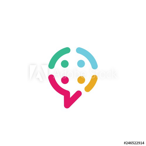 500x500 People Family Group Community Chat Talk Bubble Logo Vector Icon