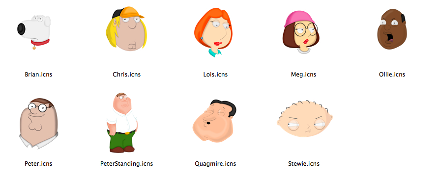 891x367 Family Guy Icon Set