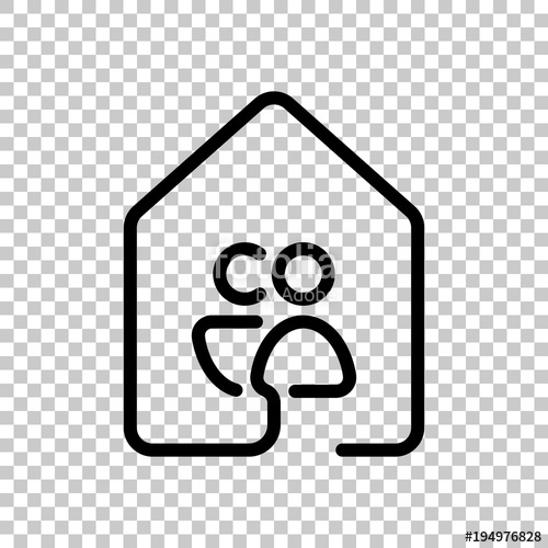 500x500 House With Family Or Couple Icon Line Style On Transparent