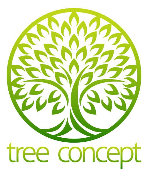 512x612 Tree Icon Concept Of A Stylised Tree With Leaves In A Circle