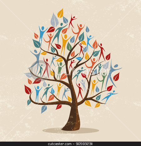 450x464 Family Tree Concept Illustration With People Icon Stock Vector