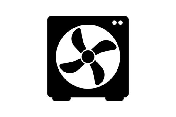 580x386 Fan Monochrome Icon Vector Graphic