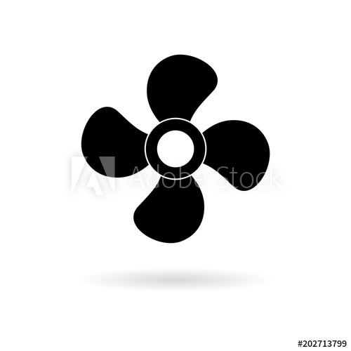500x500 Vector Fan Icon, Air Conditioning Button