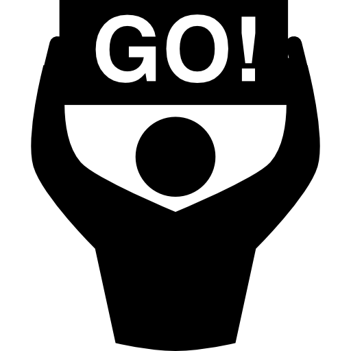 Rugby Fan With An Encouraging Signal With Word Go! Icons Free 512x512 Rugby Fan With An Encouraging Signal With Word Go! Icons Free
