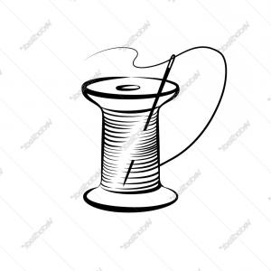 300x300 Needle And Thread Symbol Needlework Icon Fancy Vector Studiogrfx