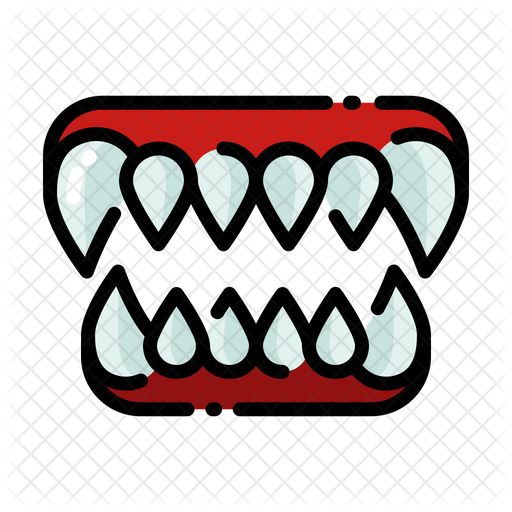 Fangs Icon Of Colored Outline Style 512x512 Fangs Icon Of Colored Outline Style