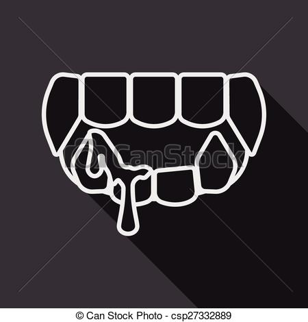 Halloween Fangs Flat Icon With Long 450x470 Halloween Fangs Flat Icon With Long