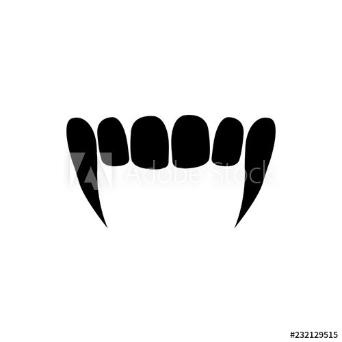 Vampire Fangs Icon, Logo On White Background 500x500 Vampire Fangs Icon, Logo On White Background
