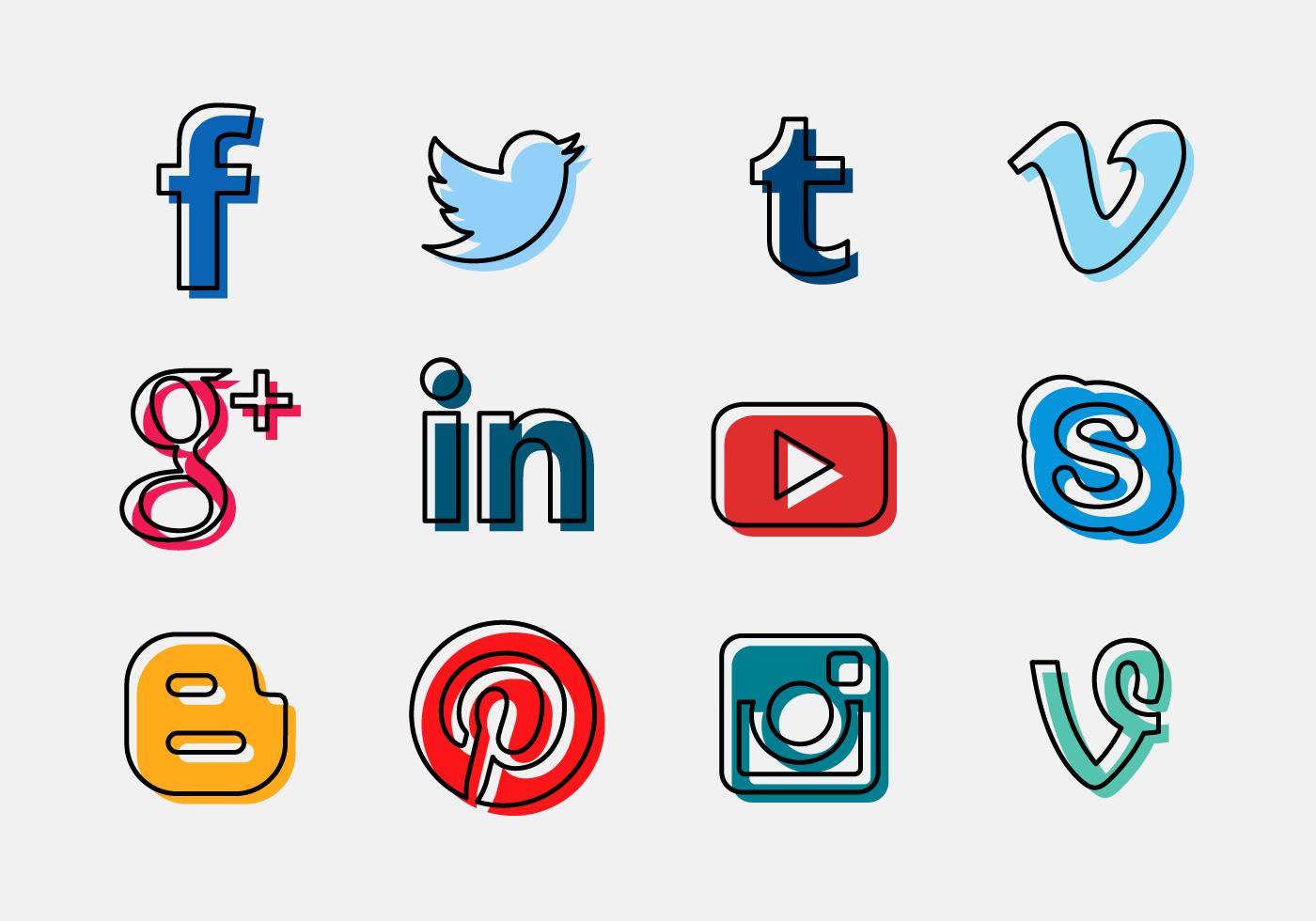 1400x980 Fantastic Free Social Media Icon Sets For Your Website