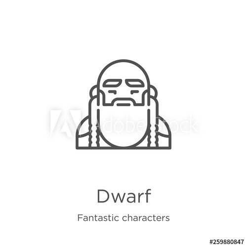 500x500 Dwarf Icon Vector From Fantastic Characters Collection Thin Line