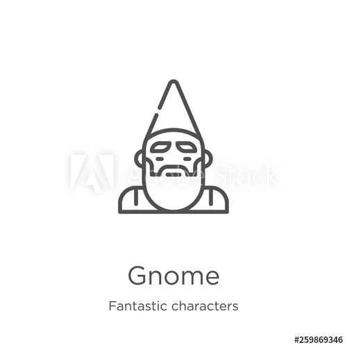 500x500 Gnome Icon Vector From Fantastic Characters Collection Thin Line