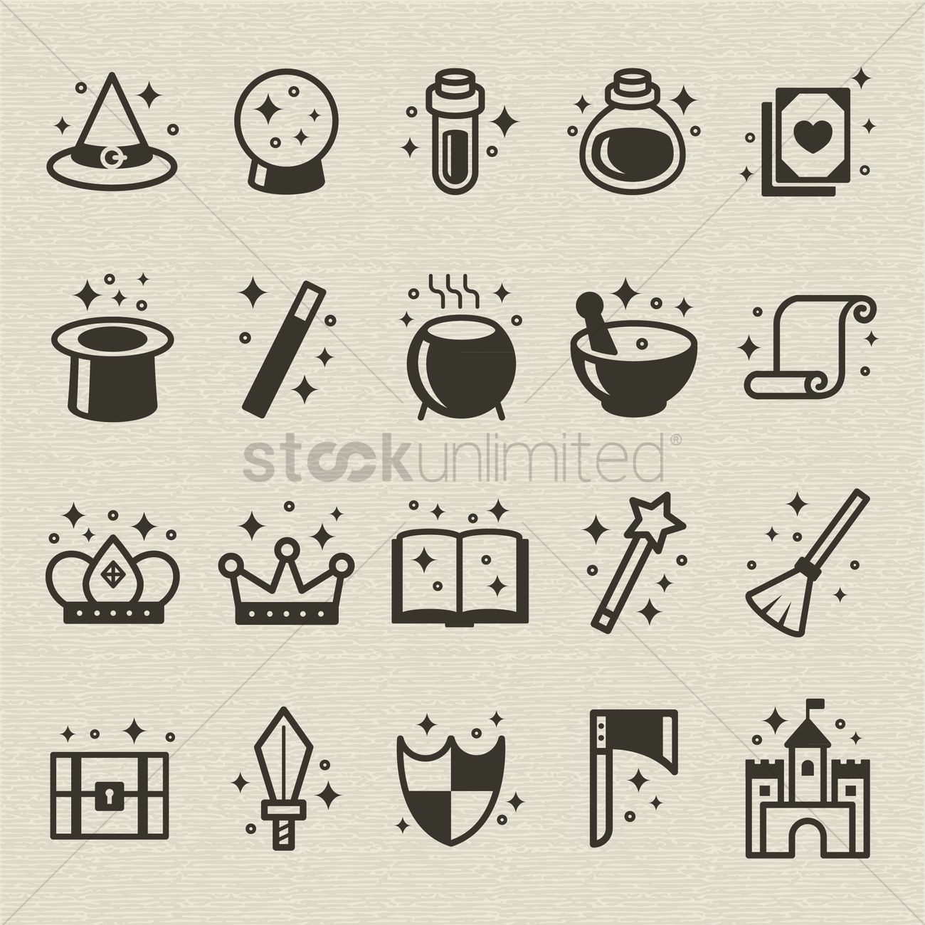 1300x1300 Set Of Fantasy Icons Vector Image