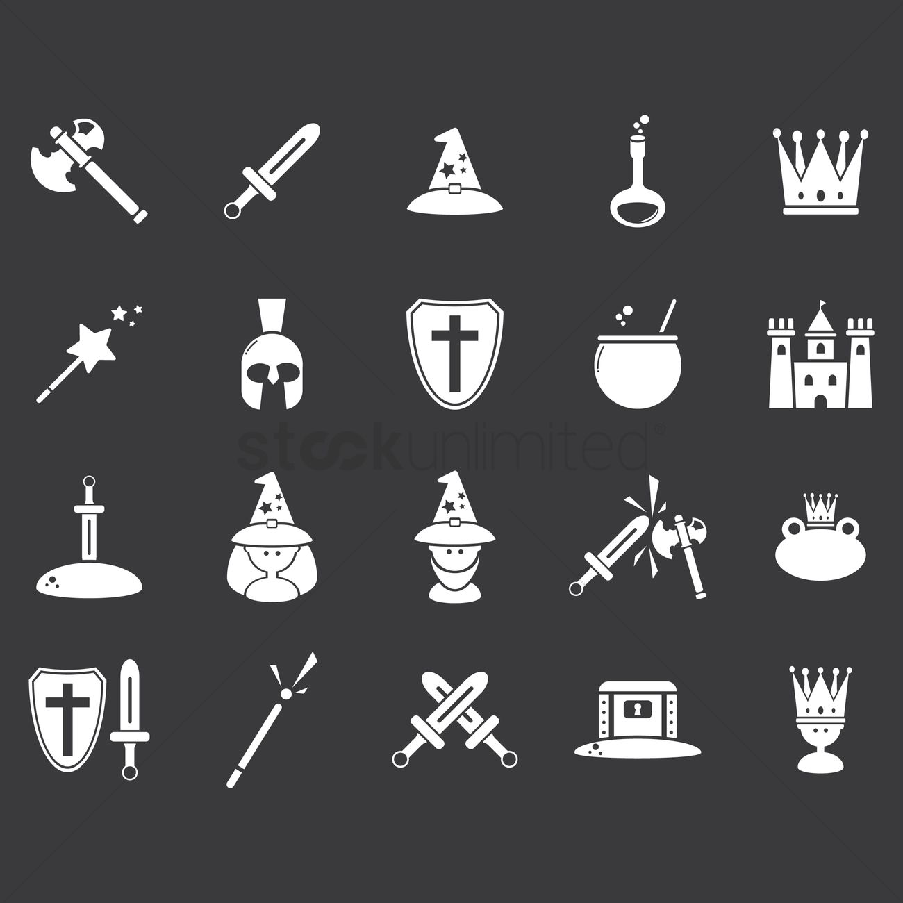 1300x1300 Set Of Fantasy Icons Vector Image