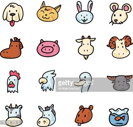 Farm Animal Icon Set Premium Clipart 425x404 Farm Animal Icon Set Premium Clipart