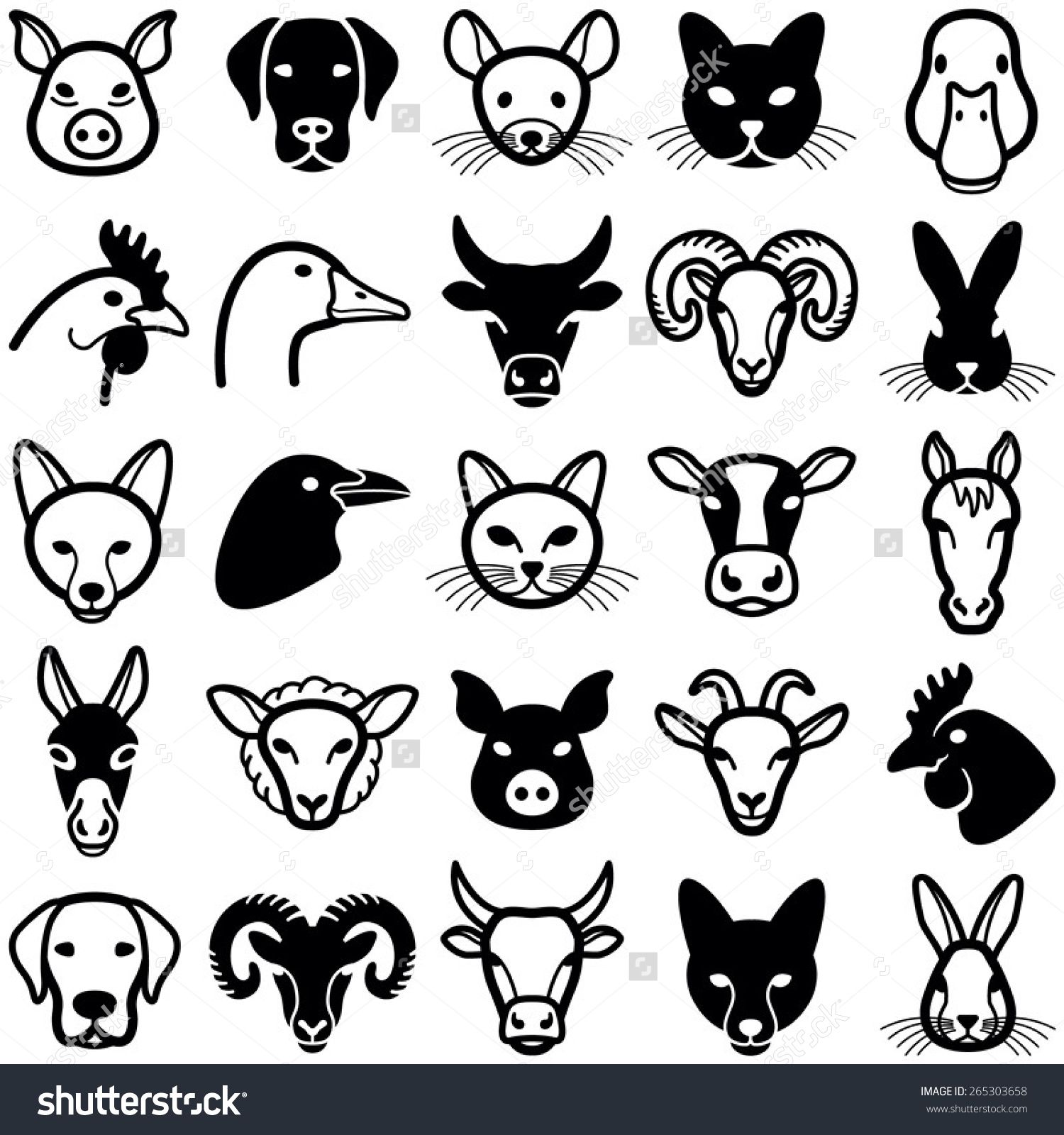 Farm Animal Icons 1500x1600 Farm Animal Icons