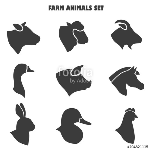 Cattle Farm Animal Simple Icon Set Stock Image And Royalty Free 500x500 Cattle Farm Animal Simple Icon Set Stock Image And Royalty Free