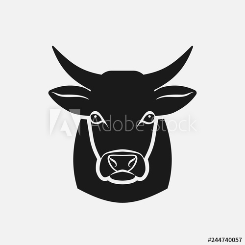 Cow Head Silhouette Farm Animal Icon 500x500 Cow Head Silhouette Farm Animal Icon