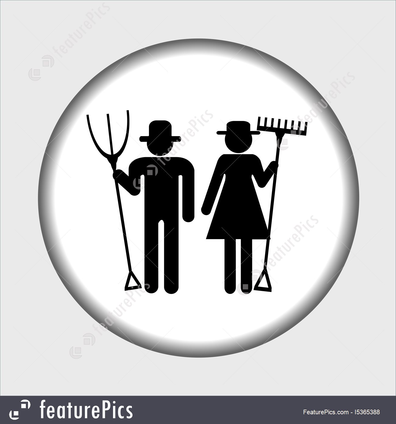 1300x1392 Farm Icon With Farmers Man And Woman Illustration