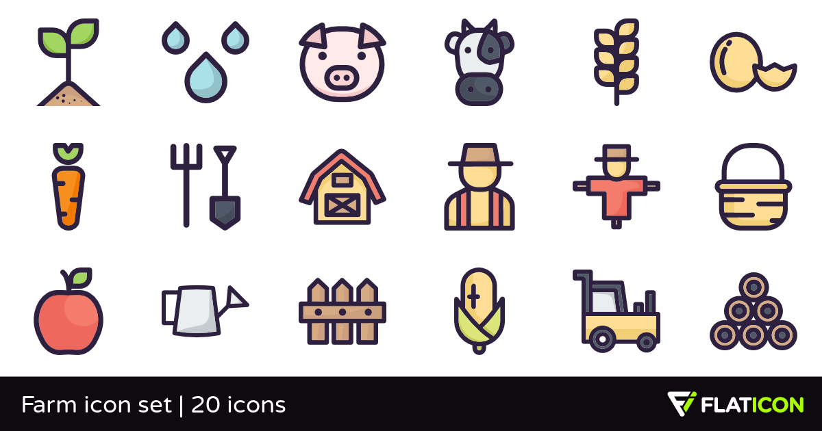 1200x630 Farm Icon Set Free Icons