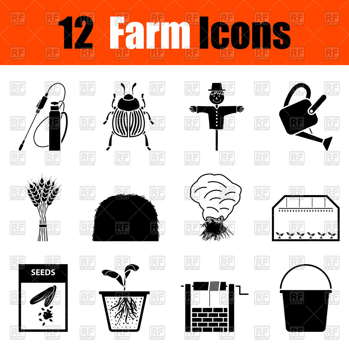 1200x1200 Farm Icon Set Vector Image Of Icons And Emblems Angelp