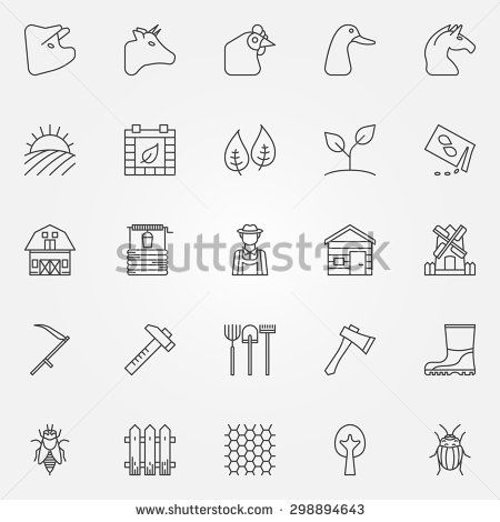 450x470 Farm Icons Set