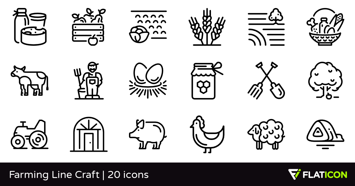 1200x630 Farming Line Craft Free Icons